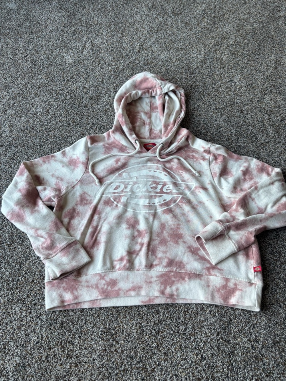 Dickies Hoodie XL Tie Dye Pink White Logo Pullover Streetwear